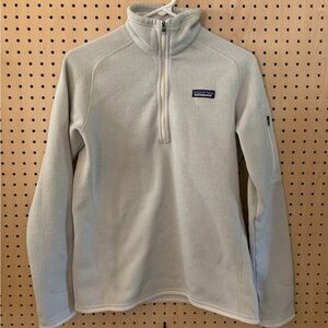 Patagonia Better Sweater Half Zip Fleece Jacket Womens Size M White Almond Cream